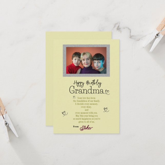 Cartão Aniversário da avó (Frente/Verso In Situ)