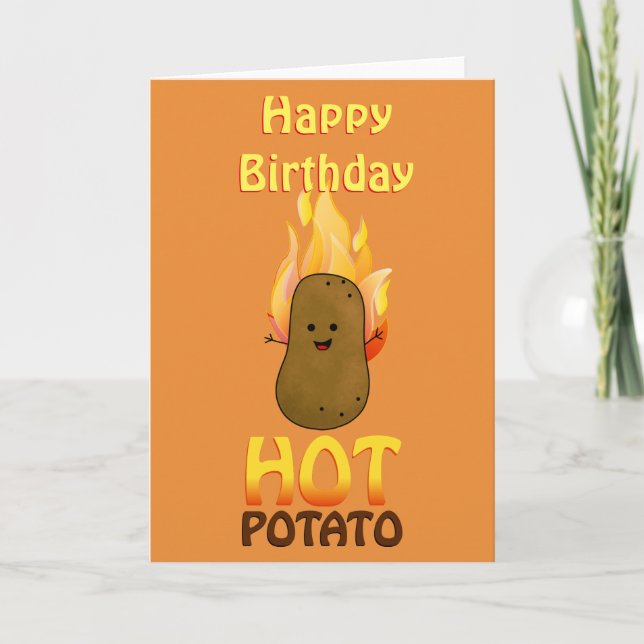 Cartão Aniversário da Batata Quente (Frente)