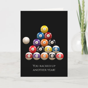 Cartão aniversário da Bola Billiards