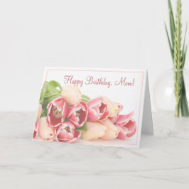 Cartão Aniversário da Buquê Floral Rosa Pêssego Moderno