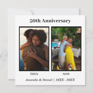 Cartão Aniversário da Colagem de Fotos em Preto e Branco 