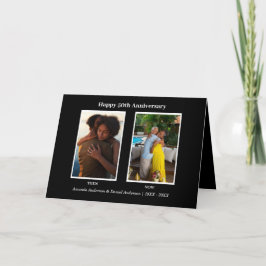 Cartão Aniversário da Colagem de Fotos em Preto e Branco