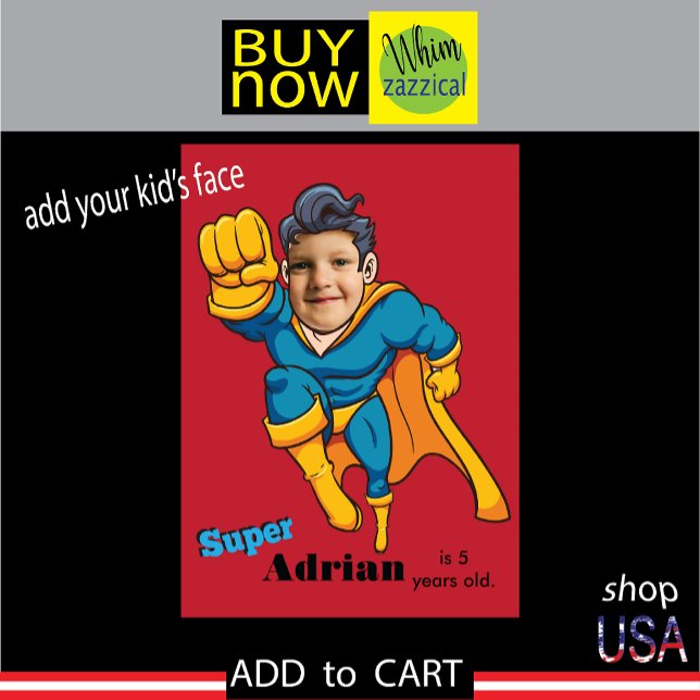 Cartão Aniversário da Criança de Diversão Especial de Sup ("Superhero-themed birthday card for kids"
"Children's superhero birthday card online"
"Comic book)