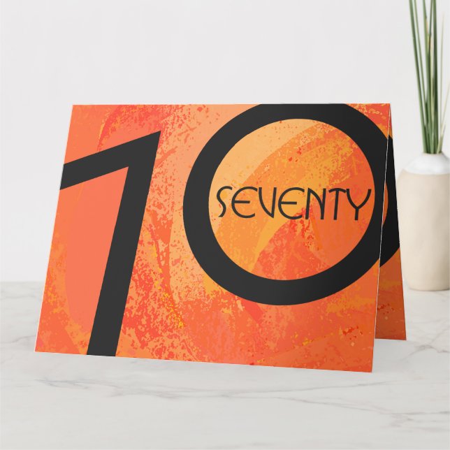 Cartão Aniversário da Década Orange 70 (Frente)