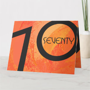 Cartão Aniversário da Década Orange 70