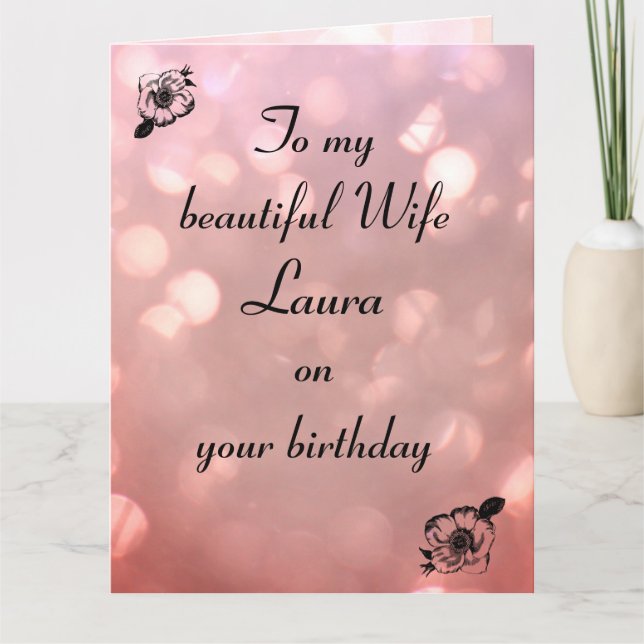 Cartão Aniversário da Esposa Personalizada (Frente)