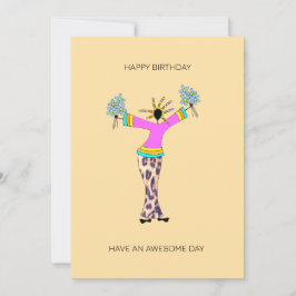 Cartão Aniversário da Felicidade Arte abstrato africana