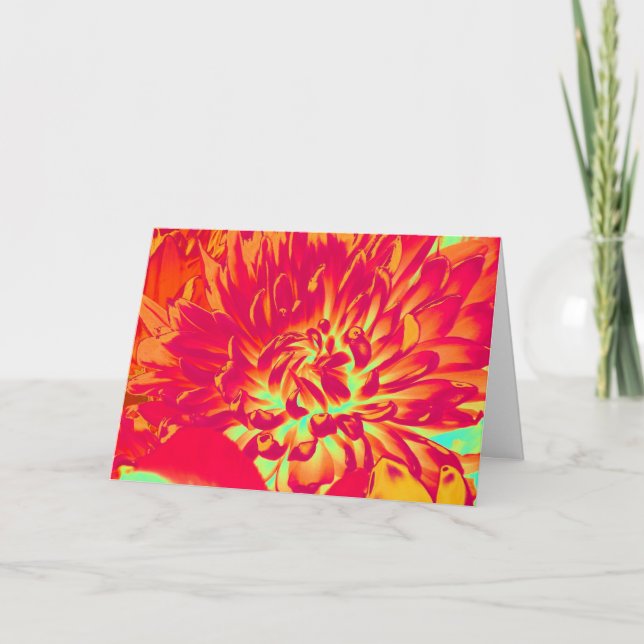 Cartão Aniversário da Flor de Arte Digital (Frente)