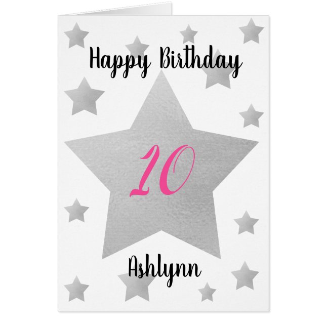 Cartão Aniversário da Garota das Estrelas (Frente)