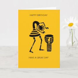 Cartão Aniversário da Garota Nadadora de Silhueta