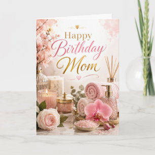 Cartão Aniversário da Mamãe no Spa