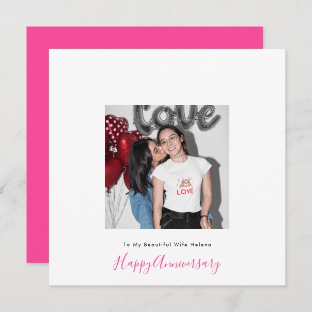 Cartão Aniversário da Mulher de Amor LGBT Lésbica (Frente/Verso)