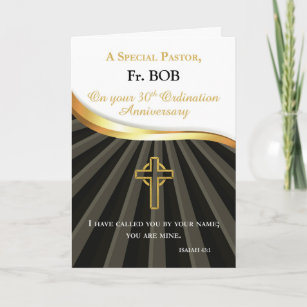 Cartão Aniversário da Ordenação de 30 Anos do Pastor de N