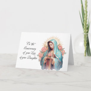 Cartão Aniversário da Perda da Filha Bênção Maria