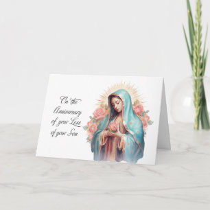 Cartão Aniversário da Perda de Filho da Virgem Bênçada Ma