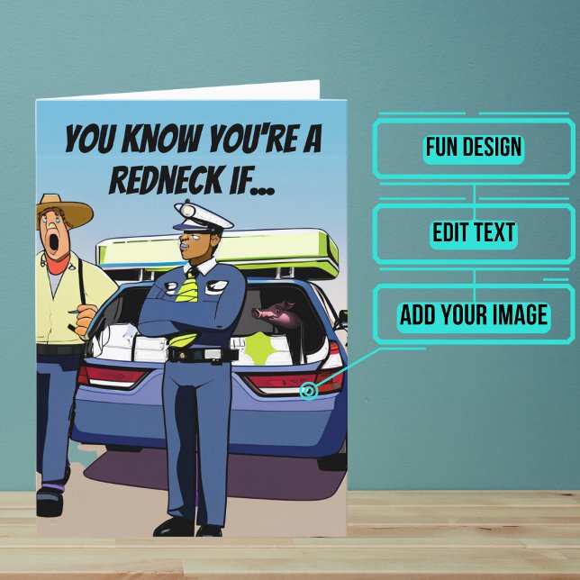 Cartão Aniversário da Piada do Car Mattress Engraçado (This card is for that person with a little bit of country in him/her but that's why you love them.)