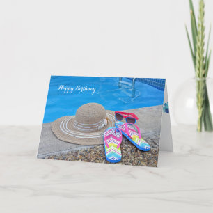 Cartão Aniversário da Piscina de Verão