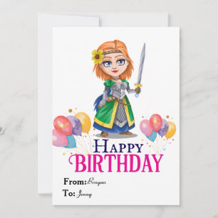 Cartão Aniversário da Princesa