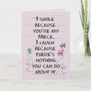 Cartão Aniversário da sobrinha com flores brilhantes Car