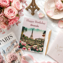 Aniversário da Torre Eiffel de Paris e Rosas Cor-d