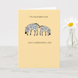Cartão Aniversário da Zebras do Quênia bonito e feliz