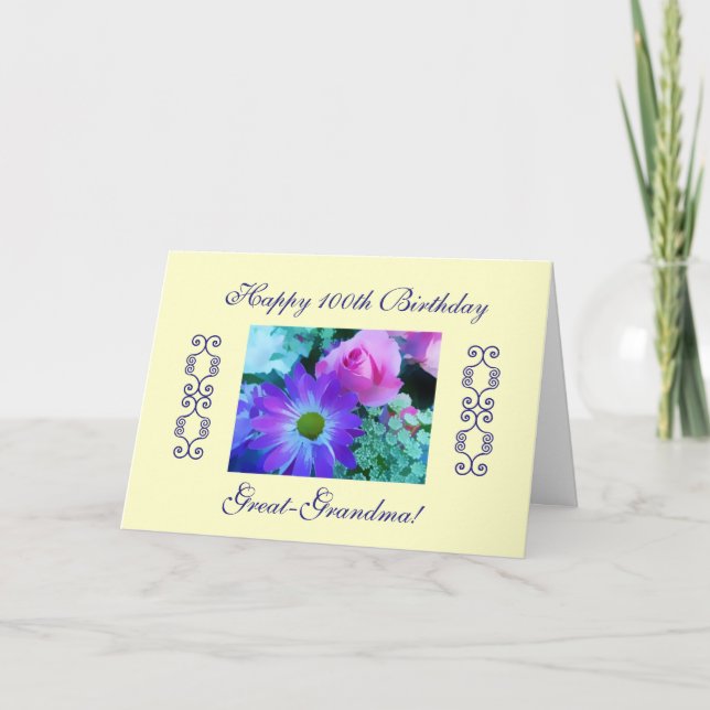 Cartão aniversário das Excelente-avós o 100th (Frente)