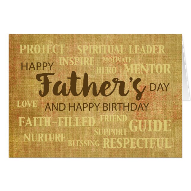 Cartão Aniversário das Qualidades Religiosas do Dia de os (Frente Horizontal)