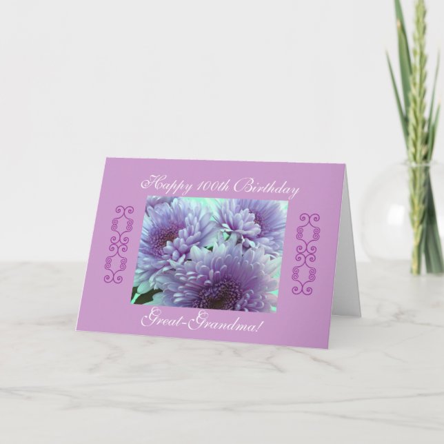 Cartão aniversário de 100 anos da excelente-avó (Frente)
