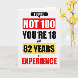 Cartão Aniversário de 100 anos Engraçado 82 Anos de Exper