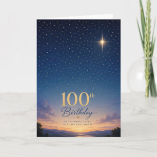 Cartão Aniversário de 100 Estrelas