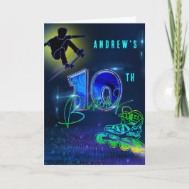 Cartão Aniversário de 10 anos personalizado para menino