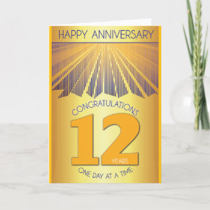 Cartão Aniversário de 12 Anos de Sobriedade 12 Passos G