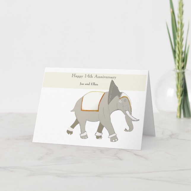 Cartão Aniversário de 14 editável (Frente)