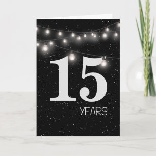 Cartão Aniversário de 15 anos com Luzes e Estrelas
