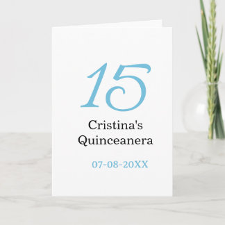 Cartão aniversário de 15 anos da quinceanera azul preto l