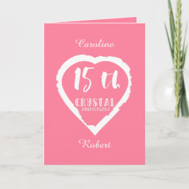 Cartão aniversário de 15 anos de casamento tradicional de