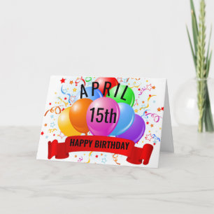 Cartão Aniversário de 15 de Abril