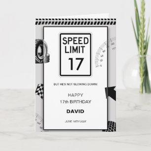Cartão Aniversário de 16 anos do Speed Limit Boy