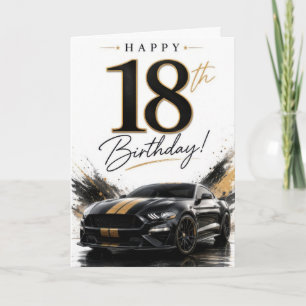 Cartão Aniversário de 18 anos do rapaz do carro