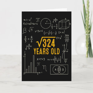 Cartão Aniversário de 18 anos Raiz Quadrada de 324 Ama Ma
