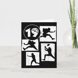 Cartão Aniversário de 19 anos Futebol Americano Retro 19