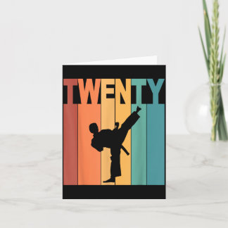 Cartão Aniversário de 20 anos Tema de Karate Taekwondo 20