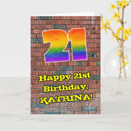 Cartão aniversário de 21 anos: Arco-Íris 21 inspirado no 