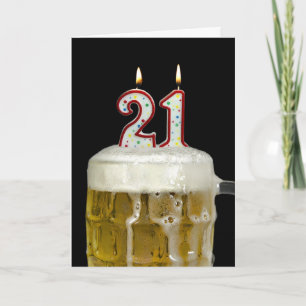 Cartão aniversário de 21 anos Beer