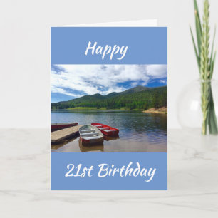 Cartão **aniversário de 21 anos** DESEJA ESTILO DO LAGO