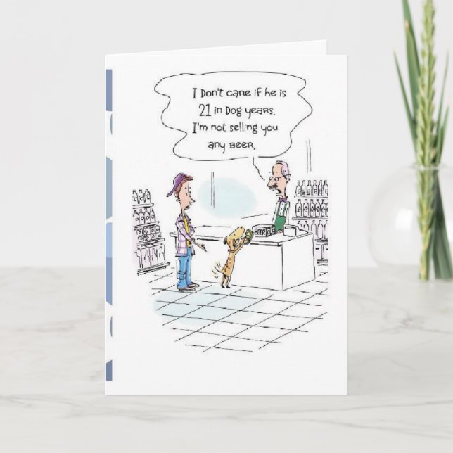 Cartão Aniversário de 21 anos engraçado! (Frente)