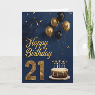 Cartão Aniversário de 21 anos feliz