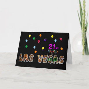 Cartão aniversário de 21 anos Las Vegas