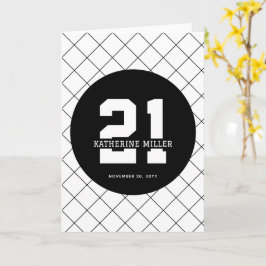 Cartão Aniversário de 21 anos personalizado moderno e ele