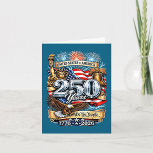 Cartão Aniversário de 250 anos americano 4 de julho patri